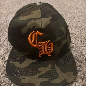 Chrome Hearts Camouflage Hat with Orange Logo